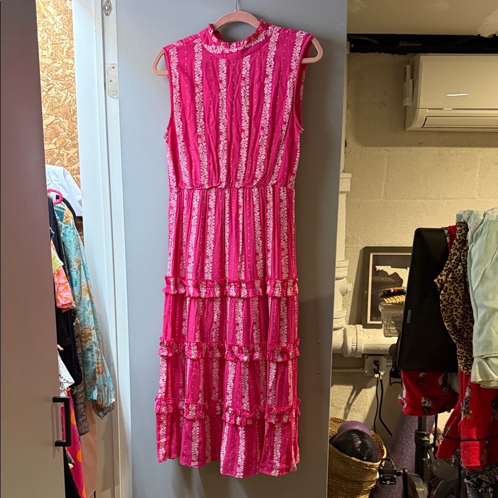 Shopbop Pink and White Sleeveless Dress
